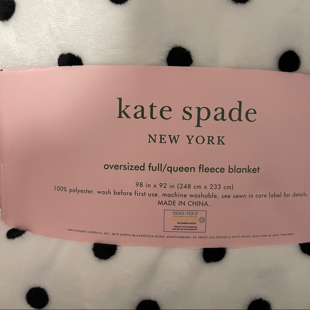 NWT KATE SPADE FULL/QUEEN FLEECE BLANKET - Picture 7 of 7